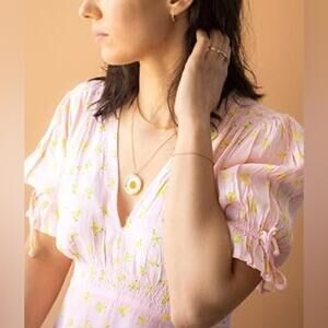 NEW REVOLVE Faithfull the Brand Marie Louise Floral Midi Dress, pink, size 2